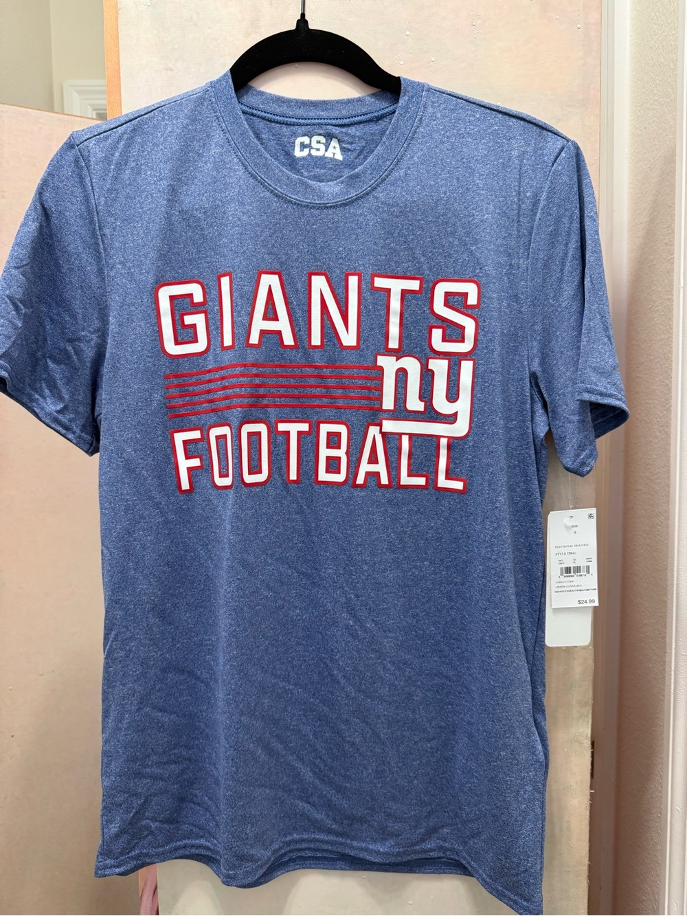 Men's New York Giants Blue Graphic Football T-Shirt